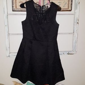 Forever 21 polyester lined black pleated dress
